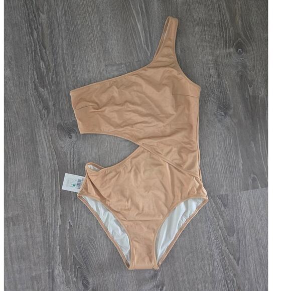 NWT Solid & Striped Claudia The Cut Out Assymetric Swim Suit size L - Picture 2 of 6